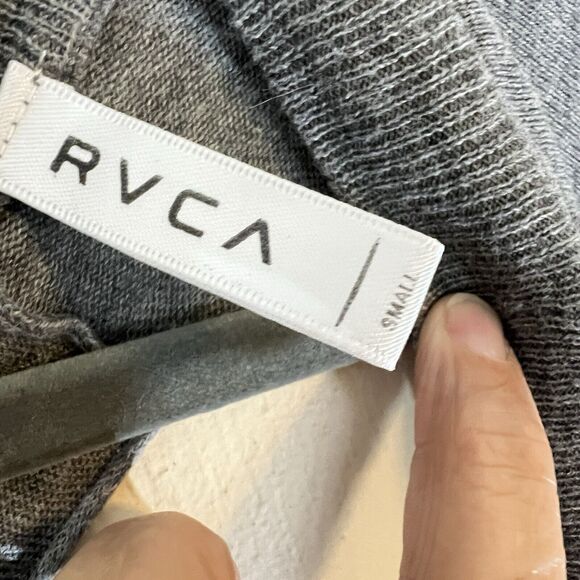 RVCA Cardigan Lightweight Cut Out Twist Back Sz Small Gray Long Sleeve - Picture 3 of 6